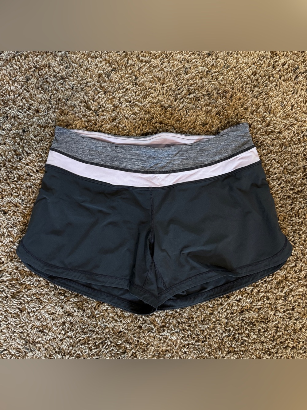 Lululemon Grey & Purple Workout Shorts